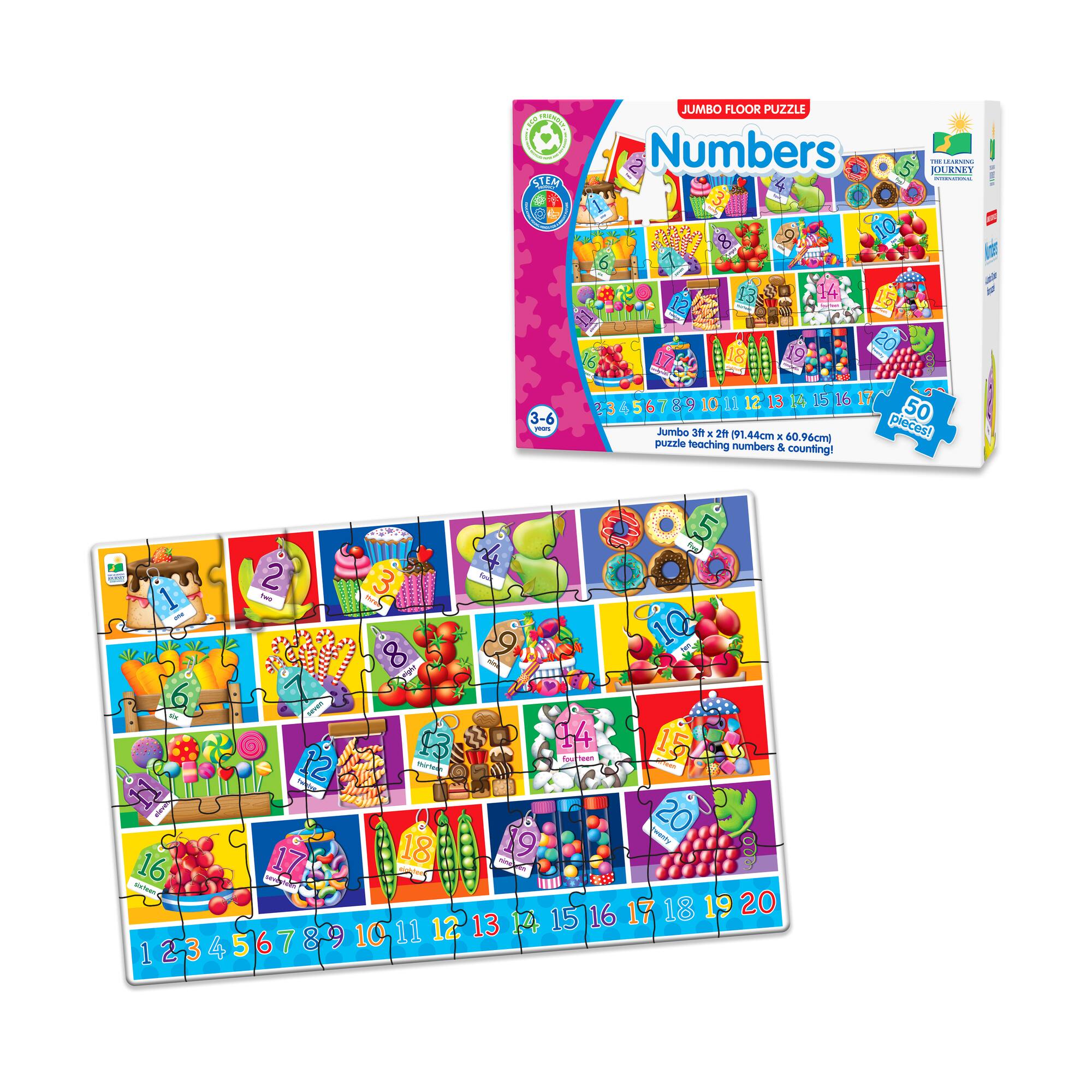 Jumbo Floor Puzzle - Numbers: 50 Pcs